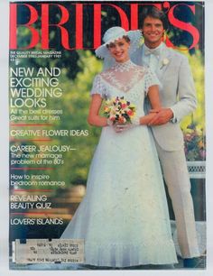 the cover of bride's magazine shows a newly married couple on their wedding day