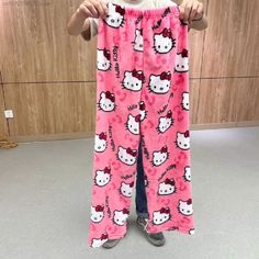 Hello Kitty Pants, Fashion Trousers Women, Hello Kitty Pajamas, Hello Kitty Icons, Cartoon Kitty, Christmas Pajama Pants, Chat Kawaii, Hello Kitty Themes, Flannel Fashion