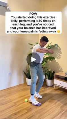 6.5M views · 28K reactions | Better Balance & Less Knee Pain with this simple exercise 🤩🤩🤩 #kneepainrelief #fbviralreels #physicaltherapy | Physical Therapy Session