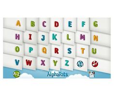 the alphabet is made up of letters and numbers in different colors, shapes, and sizes