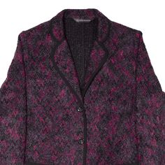 Item is in good used condition. Item may contain wool. >Size: L >Armpit To Armpit: 24" >Armpit To Cuff: 16" >Collar To Hem: 29" Fitted Bohemian Purple Outerwear, Vintage Purple Long Sleeve Blazer, Cheap Purple V-neck Outerwear, Purple Button-up Outerwear With Button Closure, Purple Button-up Cardigan Affordable, Blazer Jacket, Cuff, Collar, Blazer