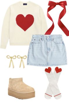 School Outfits For Valentines Day, Valentines Cute Outfits, Valentines Dance Outfit Middle School, Valentine’s Day’s Outfit, Cute Outfit Ideas For Valentines Day, Valentines Day Outfits For Teens Schools, Valentines Outfits For Teens, Valentines Day Spirit Week Ideas, Preppy Valentines Outfits