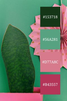 a green plant with pink paper flowers on it's side and the number 5378 below