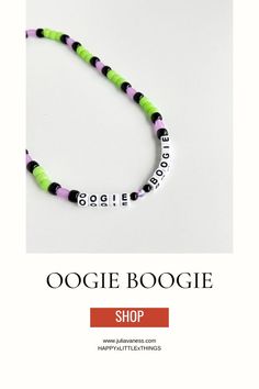 Kandi Bead oogie boogie Necklace Oogie Boogie Bash Costume Ideas, Oogie Boogie Bash Disneyland, Nightmare Before Christmas Jewelry, Disney Necklace