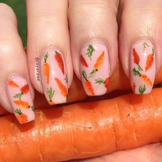 Carrot Nails, Colorful Carrots, Negative Space Nails, Space Nails, Spring Pattern, Negative Space, Nails Nail, Halloween Nails