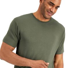 This Hanes Premium Men's Sleep Tee-Shirt, is perfect for sleep or lounging around the house, both day & night. Made from Modal & Spandex, this is the softess Tee to be paired with and Hanes Premium sleep pant or jogger. Machine washable, offered in five sizes Small through 2XL. Also makes the perfect gift. Cotton Crew Neck T-shirt For Lounging, Comfortable Crew Neck T-shirt For Lounging, Green Short Sleeve Tops For Lounging, Comfortable Crew Neck Sleep T-shirt, Comfortable Crew Neck T-shirt For Sleep, Neck Stretches, Sleep Pants, Hem Style, Day Night