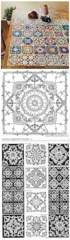 several different patterns and designs on a table with the same pattern as shown in the pictures