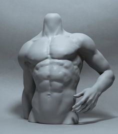 a white male mannequin with his hands on his hips, standing in front of a gray background