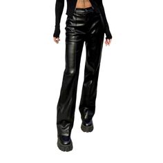 Bring a retro-futuristic trend to your wardrobe with our 2023 Autumn-Winter Collection of Y2K Pu-leather Jeans Pants for women! With a high-waisted silhouette. straight black design. and front seam detailing. these jeans are as stylish as they are traditional. Plus. the zipper and button closure ensures that you can adjust the fit for the perfect look and feel.Distinctive Features: Y2K Style: These wax jeans pants bring the iconic Y2K mode to your wardrobe. the perfect blend of nostalgic chic an Faux Leather Pants For Streetwear, Fitted Faux Leather Pants For Streetwear, Trendy Black Wide Leg Leather Pants, Modern Fitted Wide Leg Leather Pants, Trendy High Waist Faux Leather Pants, Trendy Leather Trousers For Streetwear, Fitted Leather Pants For Streetwear, High Waist Black Leather Pants For Streetwear, Trendy High Rise Winter Pants