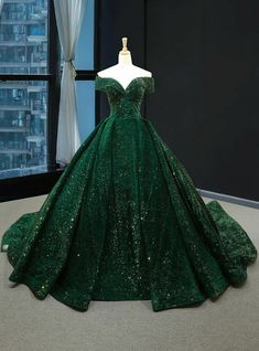 Dream Dress Prom, Baju Kahwin, Princess Prom Dresses, Green Prom, Dresses Green, Plus Size Vintage