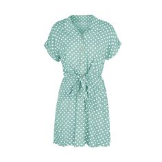 Light Green Polka Dot Button Tie Waist Shirt Dress Polka Dot Collared Dress With Buttons, Collared Polka Dot Dresses With Buttons, Polka Dot Button-up Dress, Polka Dot Short Sleeve Dress With Button Closure, Polka Dot Button-up Dress With Buttons, Polka Dot Summer Dresses With Button Closure, Casual Polka Dot Dress With Button Closure, Casual Polka Dot Button-up Dress, Spring Polka Dot Collared Dresses