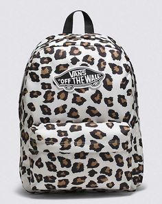 The Old Skool Classic Backpack is a favorite for good reason. This classic backpack features an all-purpose, two pocket design with an organizer in the front, a slip-in interior pocket, laptop sleeve that fits most 15'' laptops, and a side water bottle pocket. A bombastic leopard print and historic details like the Vans® logo bring added personality to this iconic design. Shell: 100% Polyester Polyurethane Coating Vans Old Skool Backpack, Leopard Vans, Vans Backpack, Vans Store, Vans Logo, Birthday List, Iconic Design, Classic Backpack, Promotional Gifts