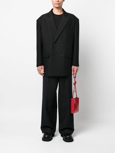 Baggy Suits Men, Men Prom, Valentino Ready To Wear, Double Breasted Tuxedo, Black Suit Men, Gala Outfit, Minimalist Fashion Men, Suit Men, Cotton Blazer