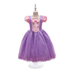 The Rapunzel Tangled Inspired Princess Dress for Girls is the perfect choice for your little one's next birthday, cosplay, or dress-up Rapunzel Tangled theme party Dress event.Inspired by the beloved Kids Princess character from the Tangled, this Rapunzel inspired dress is sure to bring a smile to any young fan's face. Designed for children aged 3 to 9 years, this princess Rapunzel inspired dress features a beautiful design that will make your child feel like the real Rapunzel. Whether it's for a special birthday or just for fun, this Rapunzel Tangled Inspired Princes costume dress is the perfect gift for any little girl who loves princesses. Pink Princesscore Dress For Halloween, Princess Style Dress For Halloween Role Play, Fitted Princess Dress For Costume, Fitted Princess Dress For Dress-up, Fitted Princesscore Dress For Dress-up, Princess Style Tutu Dress For Costume, Whimsical Purple Dress For Costume Party, Whimsical Purple Dresses For Costume Party, Disney Princess Dress For Dress-up