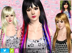 three different colored hair styles for females