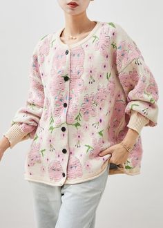 Plus Size Light Pink Oversized Jacquard Knit Cardigans WinterFabric: Knit BlendedSize & Fit: Fit: This garment fits true to size.Length: Size 3XL measures 24.57"from shoulder to hemBust: Great for any cup size. Waist: Loose Fit. Comfortable room throughout midsection.Hip: Loose Fit - room for hips. Hand Wash Cold. Comfortable Room, Jacquard Knit, Cup Size, Knit Cardigan, Light Pink, Cardigans, Loose Fitting, Hand Wash, Plus Size