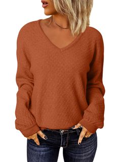 PRICES MAY VARY. Material:Womens fashion V neck sweaters is made of high quality waffle knit material,soft,lightweight and skin-friendly,comfortable to wear.This trendy waffle knit sweaters for women is warm and cozy,perfect for fall and winter. Features:Waffle knit sweaters for women,womens long sleeve sweaters,v neck sweaters for women,sweater tops for women 2024,fall sweaters for women,winter sweaters for women,pullover sweaters for women. Design:With a flattering V-neckline, the EVALESS long Cute Fall Clothes For Women, Fall Clothes For Women 2024, Fall Winter 2024 Fashion Trends Women Casual, Country Winter Fashion, Fall Clothing Trends 2024, Womens Fall Fashion 2024, Fall Tops For Women, Loose Jumper