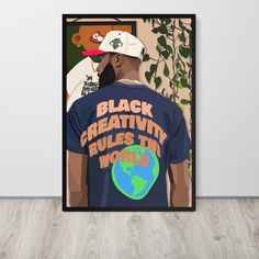 Black Creativity Framed Poster Creativity Poster, Small Wall Art, Shop Artwork, Black Art Painting, Decorating Shelves, Framed Posters, Black Artwork, Black Art Pictures, Black Man