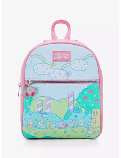 Kirby & Friends Walking Mini Backpack Sanrio Mini Backpack, Kirby Backpack, Holding An Apple, Pastel Mini, Xmas List, Gumball Machine, Zipper Charms, Cute Backpacks, Geek Girls