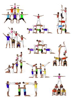 a group of people doing different yoga poses