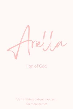 the front and back cover of an album with pink ink on white paper that reads,'lion of god visit allthingbabynames com for more names