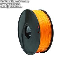 an orange pla filament that is spooled out