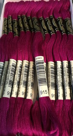 This listing is for 2 skeins of DMC embroidery floss. Color: 915 Dark Plum 8.75 yards (8 meters) per skein 100% Egyptian Cotton Double mercerized for brilliant sheen Comprised of 6 size 25 easily separated strands 100% colorfast and fade resistant This superior quality thread is perfect for stitching on all types of fabric. DMC Floss is the most recommended and widely distributed thread in the world. Made in France. Complete information about DMC embroidery floss: http://www.dmc-usa.com/Products Thread For Embroidery, Craft Area, Embroidery Cross Stitch, Computer Embroidery, Creative Embroidery