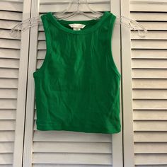 Never Worn, In Great Condition! Sporty Green Crop Top For Spring, H&m Casual Sleeveless Top, Basic Green Sleeveless Crop Top, Green Sleeveless Basic Crop Top, Casual Sleeveless Tops From H&m, Casual Sleeveless Tops By H&m, Sporty Spring Tops By H&m, Sporty Spring Tops From H&m, Casual Sleeveless H&m Tops