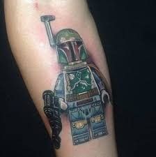 a star wars boba fett tattoo on the arm