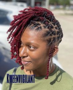 Side Loc Styles Black Women, Pretty Dreads Styles, Coil Locs Style, Elegant Loc Styles Black Women Short Locs, Loc Rope Twist Ponytail, Dreads Black Women Styles, Side Ponytail Loc Styles, Dread Lock Styles Black Women, Lock Styles For Women Dreadlocks Short