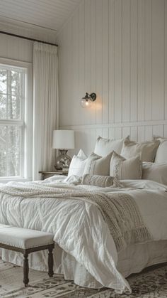 We often find our daily lives cluttered with excess, leaving us yearning for a place of respite. Through a minimalist approach, we design our bedrooms to serve not only as a simple area for rest but as a serene retreat to rejuvenate the mind and body. For more Information, visit our Website. White And Cream Bedroom Ideas, White And Cream Bedroom, Bedroom Ideas For 2 Sisters, Redecorate Room, White Rustic Decor, Boho Master, Suite Decor, Cream Bedroom