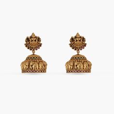 Antique Jhumka, 22k Gold Earrings, Biggest Elephant, Elephant Earrings, Goddess Lakshmi, Indian Heritage, Event Details, Ethnic Dress, A Goddess