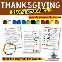 thanksgiving story bracelet with instructions for children to learn how to use it in the classroom