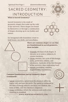 Here’s an Introduction to Sacred Geometry ✨ This post gives you background information on what Sacred Geometry is & the foundational shapes that make up the Universe ✨🤍  If you would like to know the meanings of specific shapes & how to use them, tap the Sacred Geometry Board ✨📚  If you’re looking to book a tarot or an automatic reading or purchasing some crystals for your practice, tap the link my bio ✨🤍😊  Like or Repin this post to a Spiritual/Witchy Board for future reference ✨🔮🌙  Tag/Share/Comment a friend who would like to see this 👯😊✨  I post other spiritual/ witchy content, follow for more 🤍✨🌸🧙‍♀️💎  —————-  • #sacredgeometry #sacredgeometryart #sacredgeometryjewelry #sacredgeometryhealing #crystalgrids #crystalgrid #meditationpractice #meditationtechniques #meditation How To Draw Sacred Geometry, Sacred Geometry Universe, Sacred Geometry Meanings, Sacred Geometric Pattern, Goddess Magick, Sacred Geometry Jewelry, Energy Psychology, Drama Education, Easy Love Spells