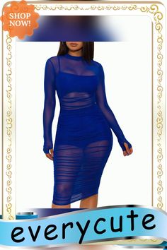 Blue 3pcs Mesh Bodycon Dress with Vest and Short Short Women Dresses, Dress With Vest, Dresses Bodycon, Mesh Bodycon Dress, Short Women, Bodycon Dresses, Women Dresses, Womens Vest, Bodycon Dress