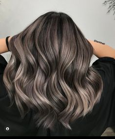 Hair Color Ideas Ashy Brown, Mushroom Blonde On Dark Hair, Mushroom Brown Balayage Short, Ash Brown Balayage On Dark Hair Short, Warm Winter Brunette Hair, Ash Brown Low Lights On Dark Hair, Cool Tone Mushroom Brown Hair, Hair Color Ideas For Brunettes Gray, Chocolate Gray Hair Color