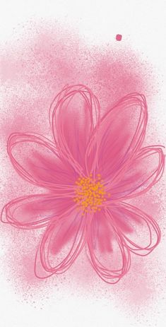 a pink flower on a white background