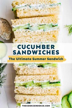 cucumber sandwiches stacked on top of each other