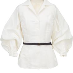 In Pristine Condition Questions? Leave A Comment Below! Belt Blouse, Crisp White Shirt, Cream White, Carolina Herrera, White Shirt, Button Down Shirt, Womens Tops, Silk, White