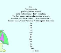 a poem written in english with an umbrella