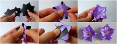 the process of making an origami flower