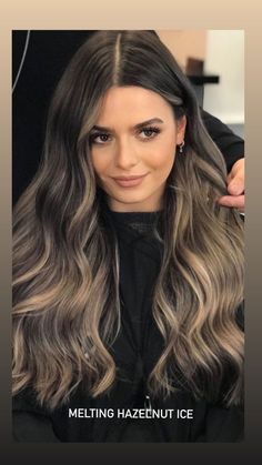 Baylage Hair Black Hair, Melting Hazelnut Hair, Blonde Balayage Black Hair, Black Hair With Babylights, Minnie Mouse Bedroom Ideas, Black Hair 2023, Balayage Black Hair, Balayage Black, Minnie Mouse Bedroom