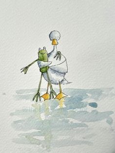 Watercolor Ducks, Stand In The Gap, Frosch Illustration, Be Faithful, Watercolour Inspiration, S Heart, Watercolor Paintings Tutorials, Watercolor Art Lessons, Happy Paintings