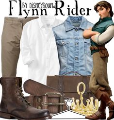 there is a man's outfit and shoes on display with the words, flyn down rider