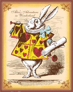 a card with a rabbit holding a piece of paper