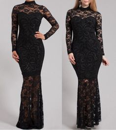 #ad Great Shopping Plus Size Black Lace Sparkling Bodycon Mermaid Maxi Dress Gown XL 1X, Fashion Dress Black Lace Mermaid Dress, Lace Bodycon Dress Long Sleeve, Lace Mermaid Dress, Black Lace Gown, Black Lace Maxi Dress, Mermaid Maxi Dress, Lace Mermaid, Plus Size Black, Lace Bodycon