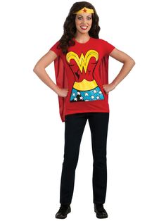 Adult Justice League Wonder Woman T-Shirt - costumes.com Wonder Woman Fancy Dress, Amazon Warrior Costume, Baby Wonder Woman, Wonder Woman Accessories, Wonder Woman Outfit, Wonder Woman Shirt, Justice League Wonder Woman, Warrior Costume, Wonder Woman Costume