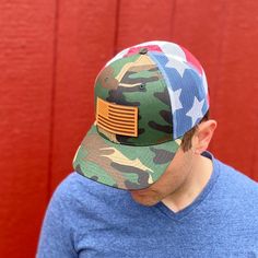 Show you're American pride with this custom leather American flag hat! Made with a full-grain leather patch. We use Richardson 112 snapback trucker cap. We promise you'll love it or your money back! Leather patch hats are the best gift for dad for fathers day! Handmade in Austin, Texas! Patriotic Snapback Hat With Flat Bill For Outdoor, Patriotic Snapback Baseball Cap, Patriotic Flat Bill Snapback Hat For Outdoor, Patriotic Snapback Hat For Veterans Day, Patriotic Outdoor Snapback Hat With Curved Bill, Americana Snapback Trucker Hat For Memorial Day, Patriotic Snapback Hat For Outdoor, Leather Trucker Snapback Baseball Cap, American Flag Hat