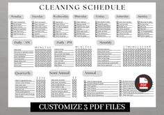 a printable cleaning schedule for the office