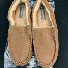 Brand New No Boxes Or Tags. Suede Upper Cozy And Warm Faux Fur Lining Very Comfortable With Memory Form Indoor And Outdoor Slipper Classic Appearance Slip-On G1228 Comfortable Slip-on Moccasins With Round Toe, Casual Flat Suede Slippers, Comfortable Moccasins With Round Toe, Comfortable Brown Suede Moccasins, Casual Suede Moccasins For Winter, Casual Winter Suede Moccasins, Comfortable Suede Slip-on Moccasins, Casual Winter Slip-on Moccasins, Moccasin Slippers